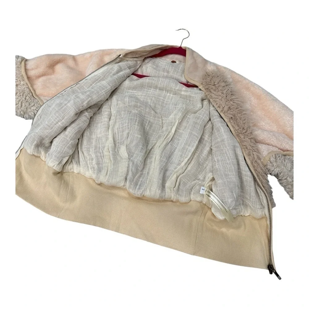 FREE PEOPLE FP ONE AURORA FAUX FUR CREAM JACKET Size S